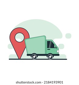 Flat Truck illustration For your Project.