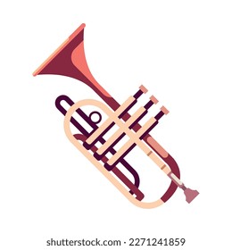 flat trumpet illustration over white