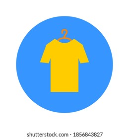 Flat T-Shirt Circle Icon. Vector Illustration of Clothes Object.