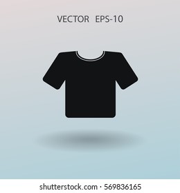 Flat a T-Shirt icon. Vector