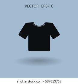 Flat a T-Shirt icon. Vector