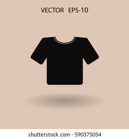 Flat a T-Shirt icon. Vector