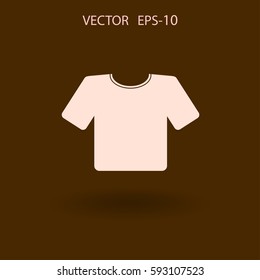 Flat a T-Shirt icon. Vector