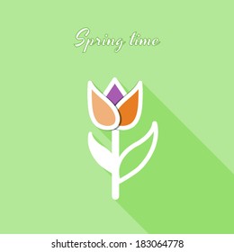 flat tulip background vector illustration for spring. printed media