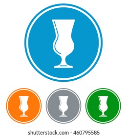 Flat tulip glass for beer icons set vector