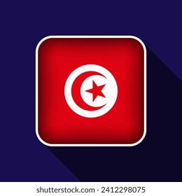 Flat Tunisia Flag Background Vector Illustration