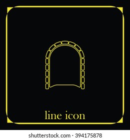 Flat tunnel icon. Entrance illustration.