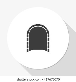 Flat tunnel icon. Entrance illustration.