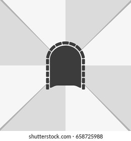 Flat tunnel icon. Entrance illustration.