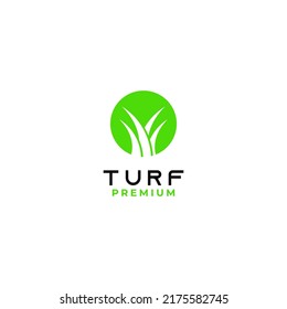 Flat turf logo design vector icon illustration idea