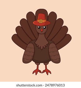 Flat Turkey icon Thanksgiving icon set illustration