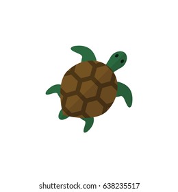 Flat Turtle Element. Vector Illustration Of Flat Tortoise Isolated On Clean Background. Can Be Used As Tortoise, Turtle And Animal Symbols.