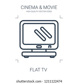 flat tv icon. high quality line flat tv icon on white background. from cinema collection flat trendy vector flat tv symbol. use for web and mobile