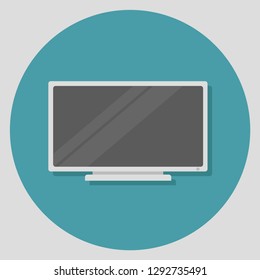Flat tv Icon. Vector Illustration - Vector