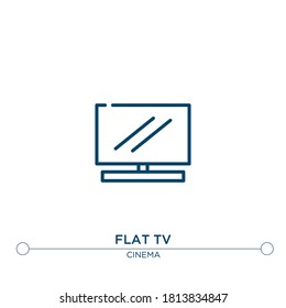 flat tv outline vector icon. simple element illustration. flat tv outline icon from editable cinema concept. can be used for web and mobile
