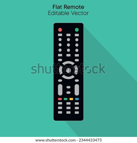 Flat Tv Remote Button Vector Illustration | Smart Tv Remote Graphics