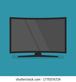 Flat TV screen vector icon. Led television display isolated on background.