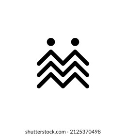 flat twin people logo design