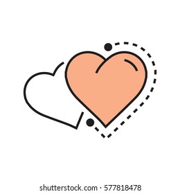 Flat Twins Heart Icon dots style