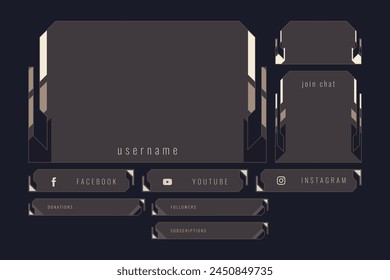Flat twitch panels vector design in eps 10