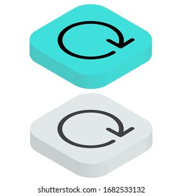 Flat two color icon in isometric style