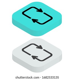 Flat two color icon in isometric style