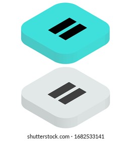 Flat two color icon in isometric style