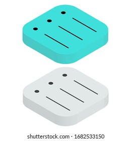 Flat two color icon in isometric style