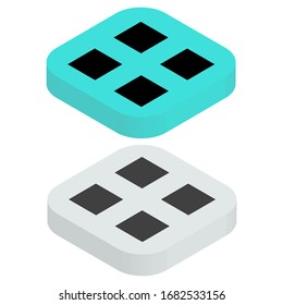 Flat two color icon in isometric style