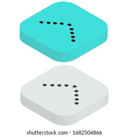 Flat two color, top background Icon in isometric style