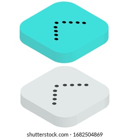 Flat two color, top background Icon in isometric style