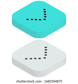 Flat two color, top background Icon in isometric style