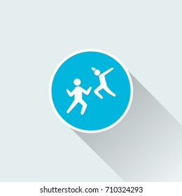 flat two man fighting icon