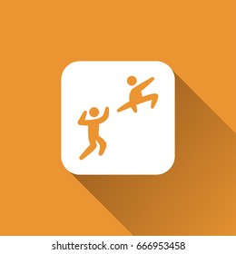 flat two men fighting icon