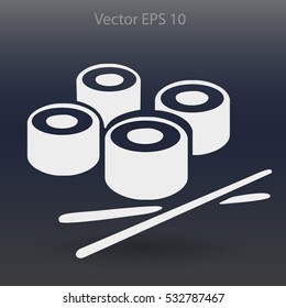 Flat a two sushi icon
