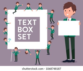 flat type school boy Green Blazer_text box