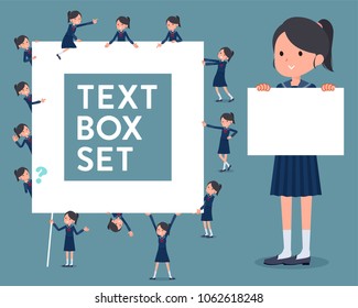 flat type school girl Sailor suit_text box