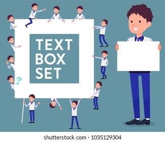 flat type Store staff Blue uniform men_text box