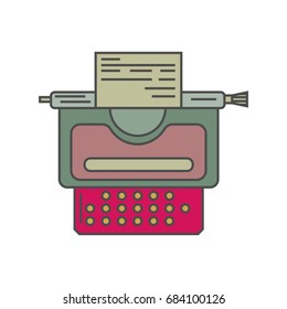 Flat typewriter large icon