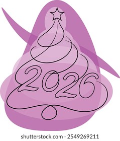 Flat Typography Design for New Year Celebration. 2026 Number Design Vector Illustration.