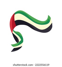 flat UAE flag over white background