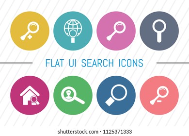 Flat UI 8 Color Idea Bulb & Head Icon Set. Eps-10.