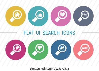Flat UI 8 Color Idea Bulb & Head Icon Set. Eps-10.