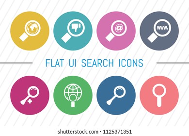 Flat UI 8 Color Idea Bulb & Head Icon Set. Eps-10.