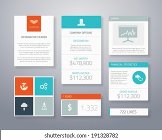 Flat ui business elements vector template