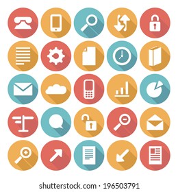 Flat UI Design - Colorful Webdesign Elements Icon Set