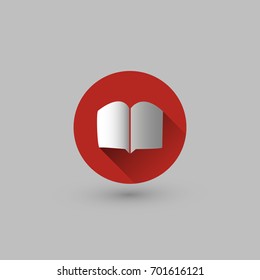 Flachbild-Design - Farbiges Webdesign-Elements-Symbol - Buch, Zeitung