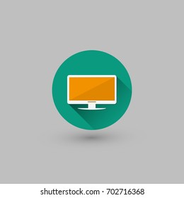 Flat UI Design - Colorful Webdesign Element - Television Icon