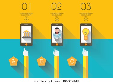 Flat UI design concepts for unique infographics, seo, web template branding. Concepts eÃ?Â?Ã?Â²ements for web banners and brochure or covers.