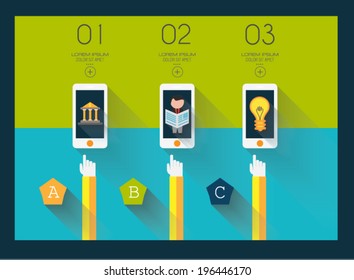 Flat UI design concepts for unique infographics, seo, web template branding. Concepts eÃ?Â?Ã?Â²ements for web banners and brochure or covers.